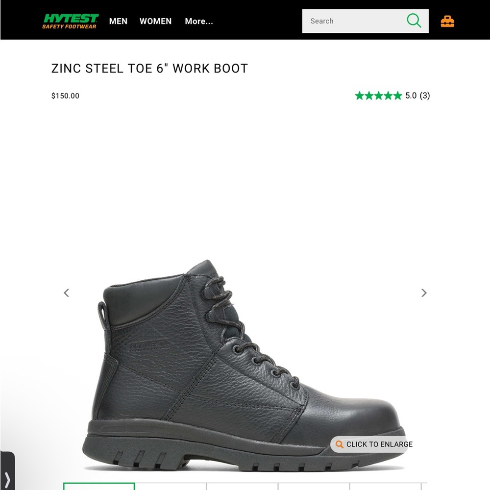 Hytest Zinc Steel Toe 6” work boot